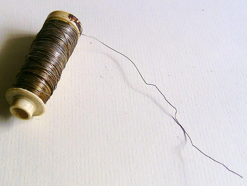 Silber- oder Kupferdraht Durchmesser ca. 0,15-0,2mm