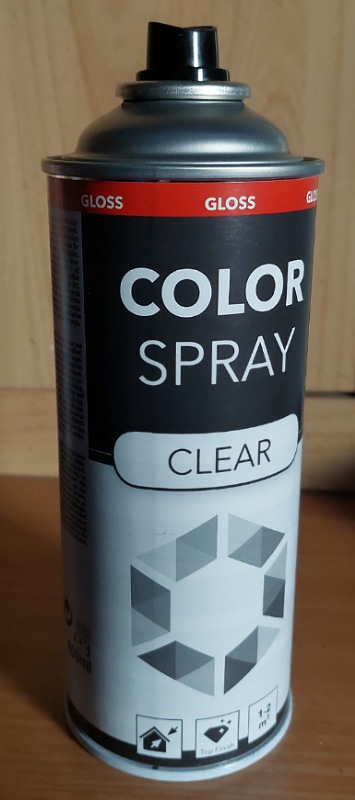 Dünne rote Banderole am Kopf, "noname", ehemals mein "Prisma"-Klarlack