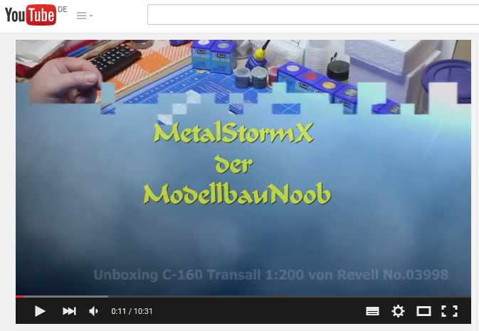 Youtube Video - Unboxing C-160 Transall