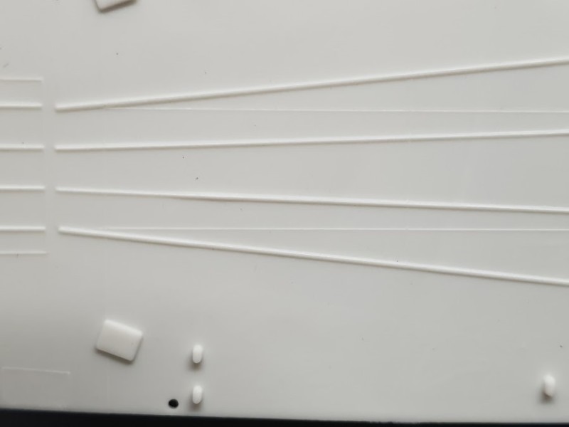 Schienen auf der Heckrutsche