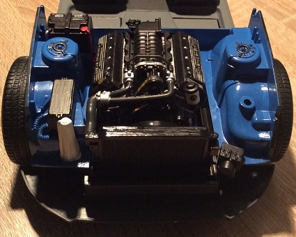 Hier wollte ich mal schauen wie das ganze zusammengefügt ausehen könnte. Heisst der Motorraum ist noch nicht ganz fertig